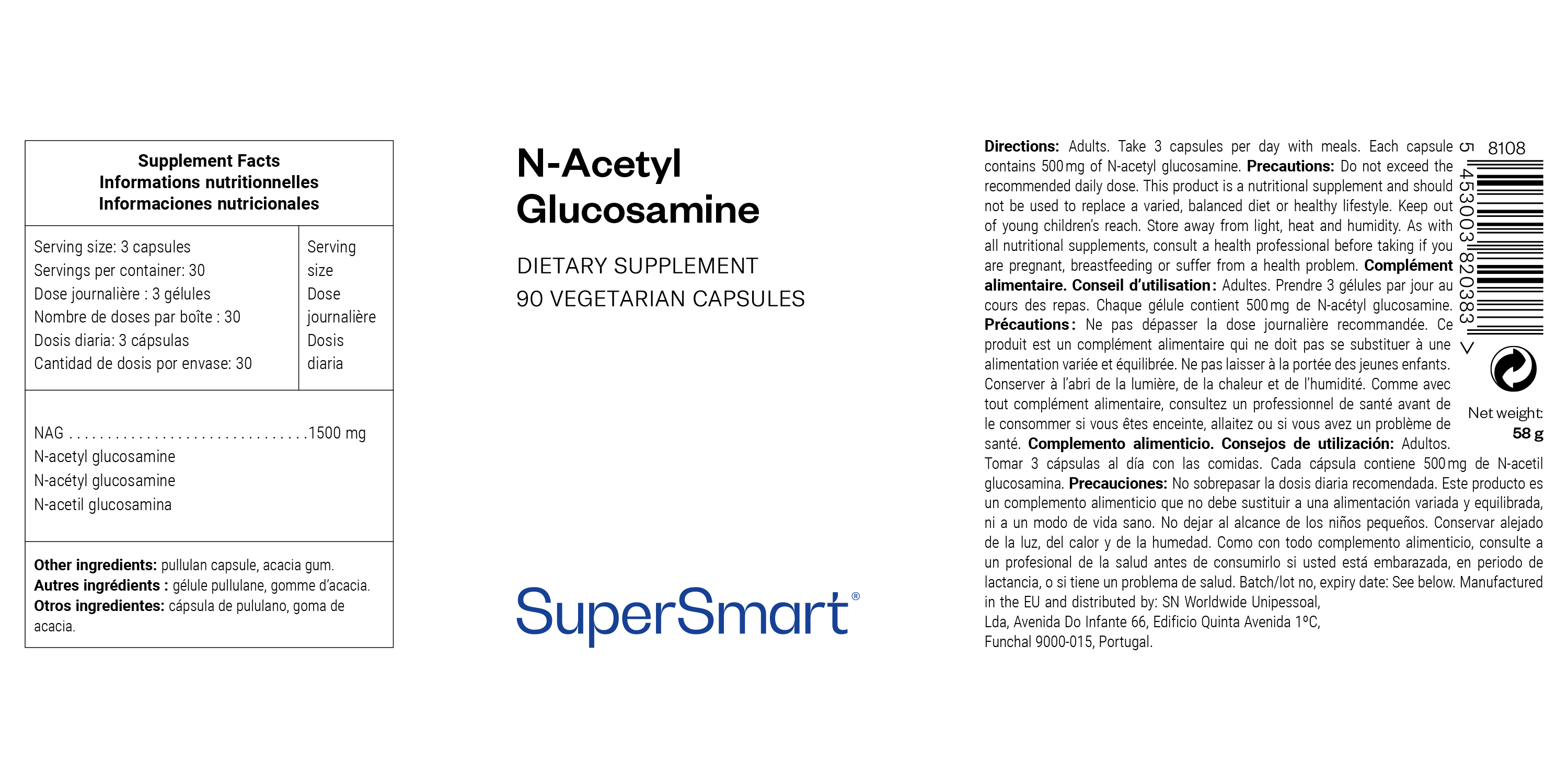 Complément alimentaire de N-acétylglucosamine