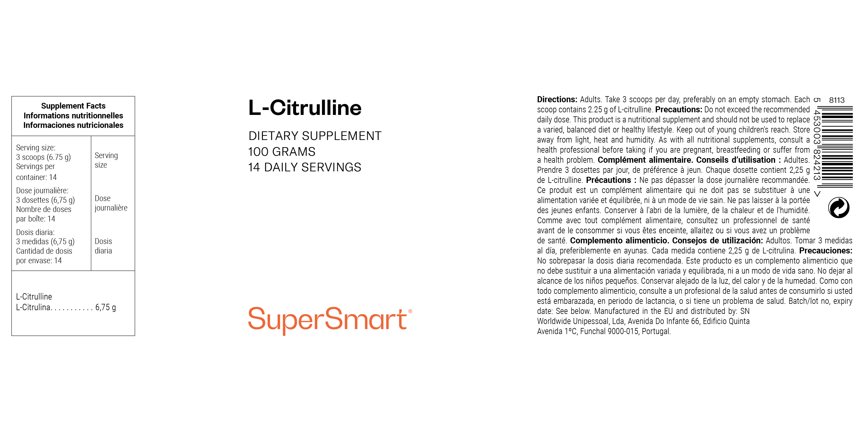 Complément alimentaire de L-Citrulline