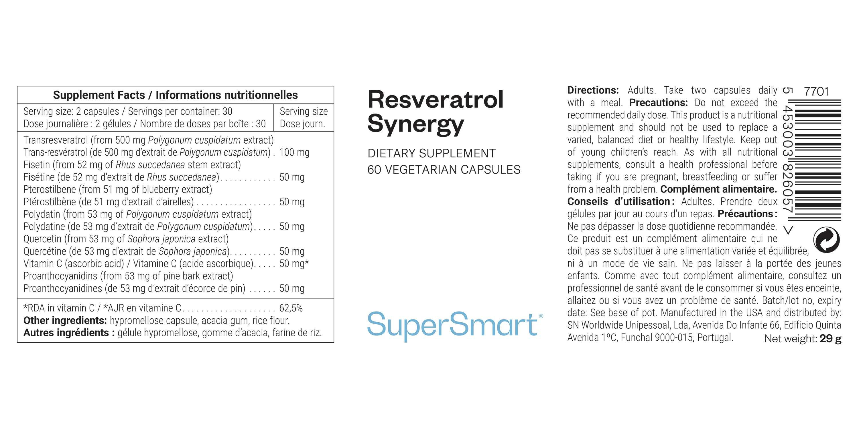Complément Resveratrol Synergy