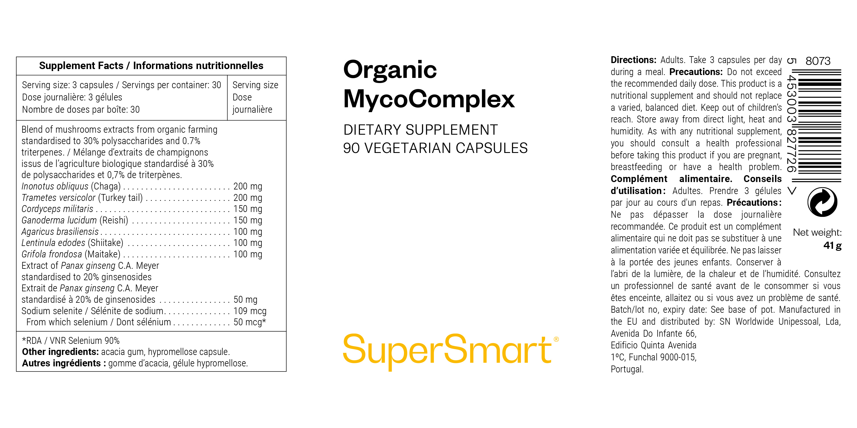 Complément alimentaire de champignons médicinaux