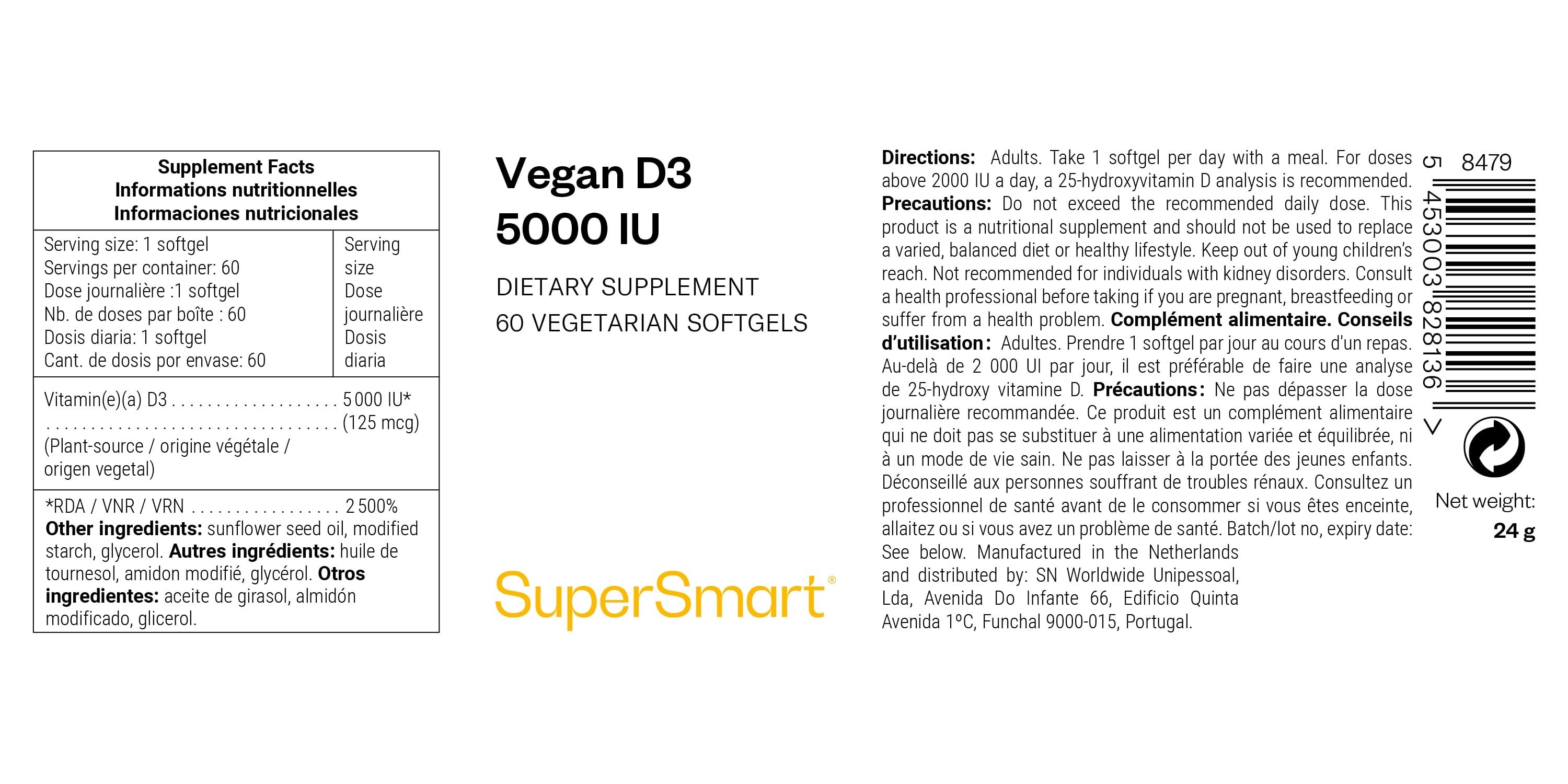 Complément alimentaire de vitamine D végane