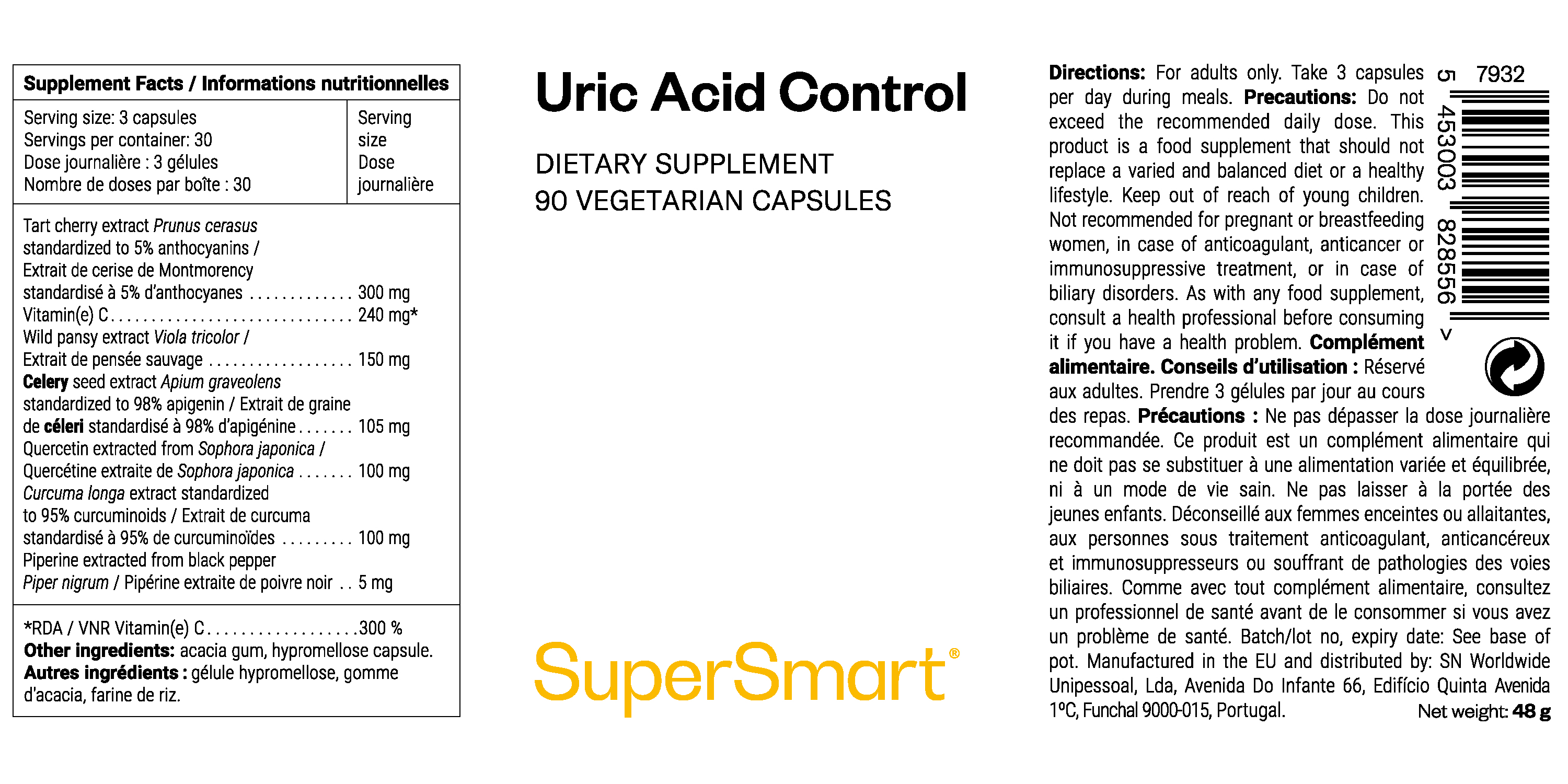 Complément alimentaire pour faire baisser l'acide urique