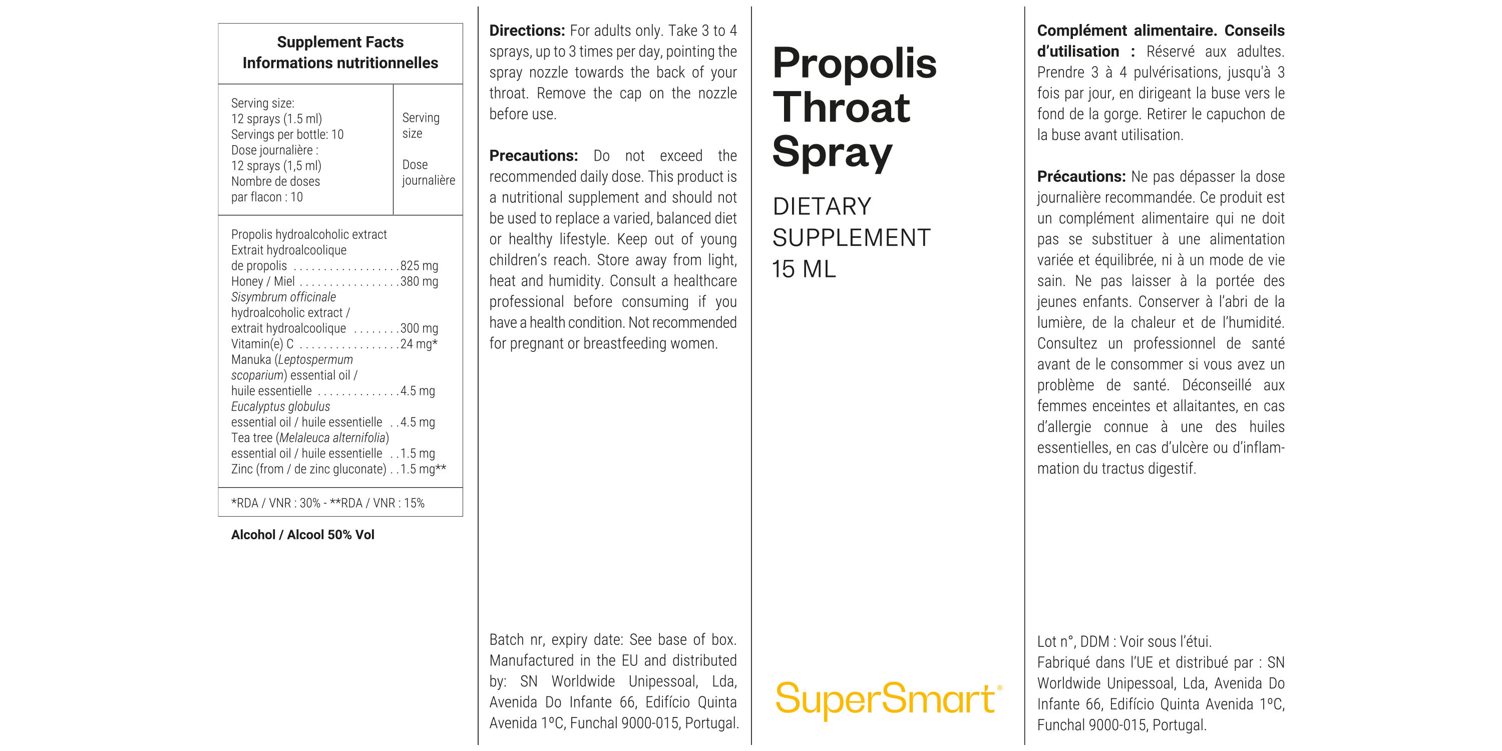 Spray propolis pour la gorge