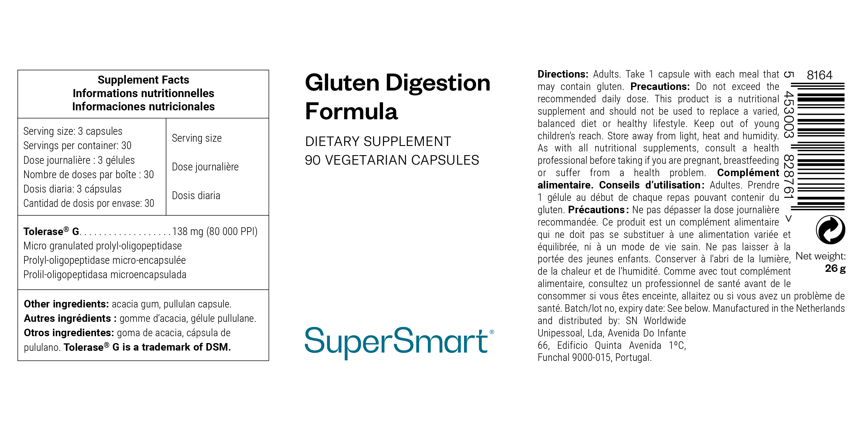 Complément alimentaire d'enzyme pour digérer le gluten